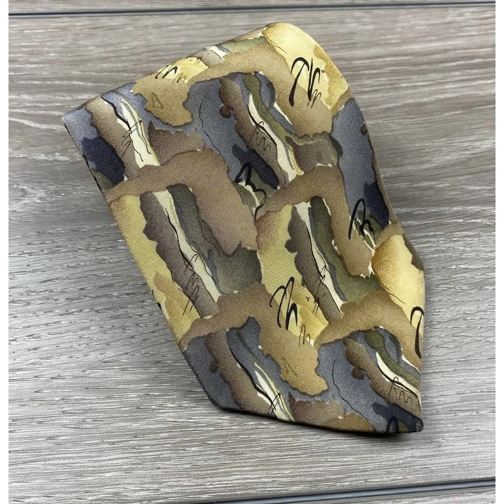J Garcia Men's Abstract Pattern Stonehenge Necktie Multicolor 3.5